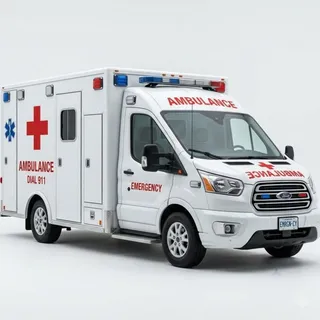 Ambulance, a flash card photograph for children