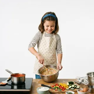 Cooking, a flash card photograph for children