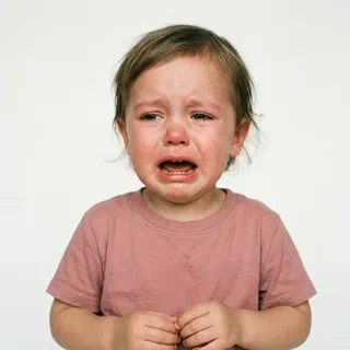 Crying, a flash card photograph for children