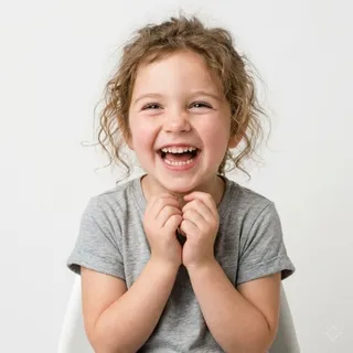 Laughing, a flash card photograph for children