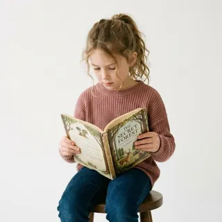 Reading, a flash card photograph for children
