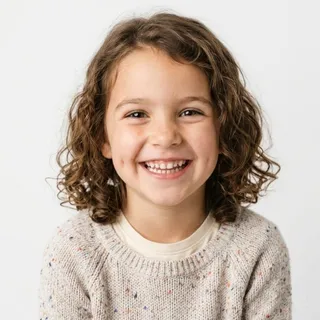 Smiling, a flash card photograph for children