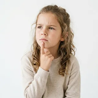 Thinking, a flash card photograph for children