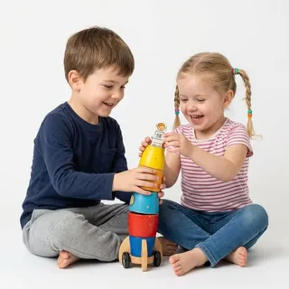 Sharing, a flash card photograph for children
