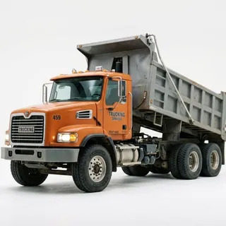 Dump truck, a flash card photograph for children