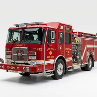 Fire truck, a flash card photograph for children