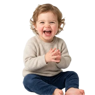 Happy, a flash card photograph for children