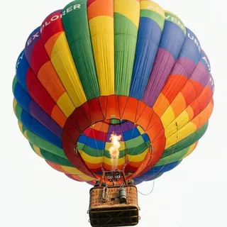 Hot air balloon, a flash card photograph for children