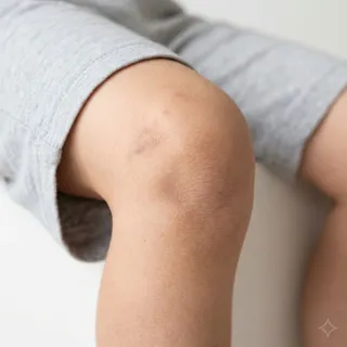 Knee, a flash card photograph for children