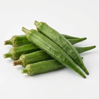 Okra, a flash card photograph for children
