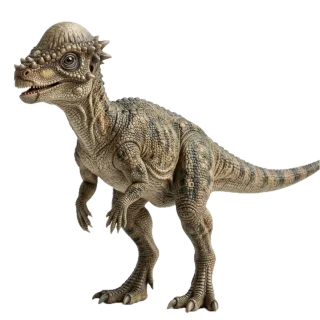 Pachycephalosaurus, a flash card photograph for children