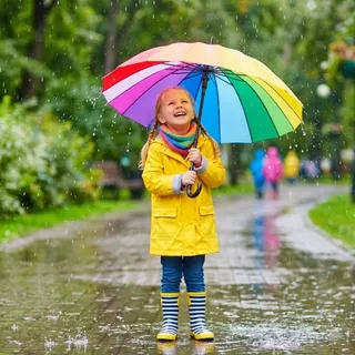 Rain, a flash card photograph for children