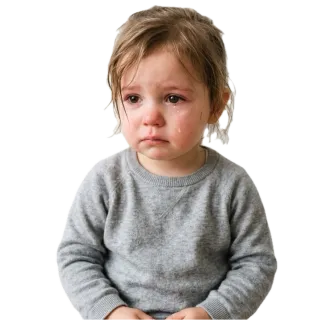 Sad, a flash card photograph for children