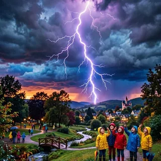 Thunder, a flash card photograph for children