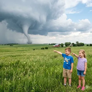 Tornado, a flash card photograph for children