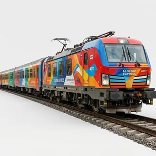 Train, a flash card photograph for children