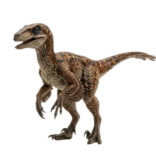 Velociraptor, a flash card photograph for children