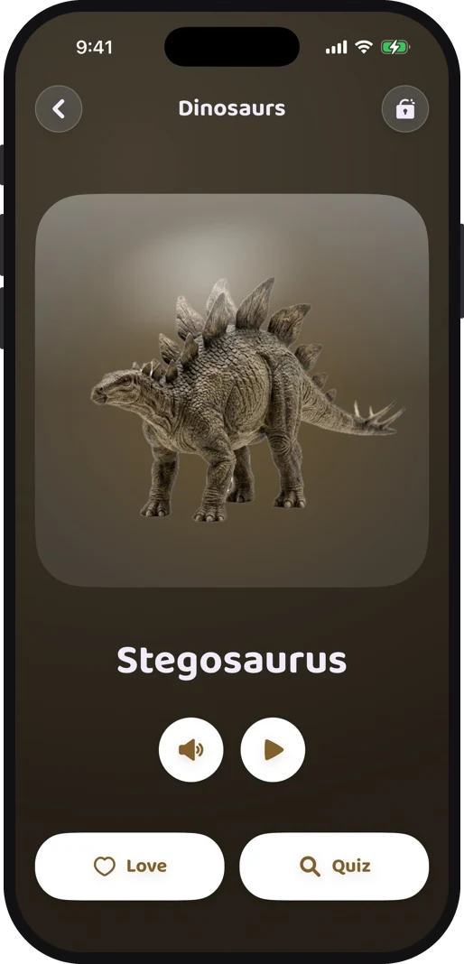 Wibbo ABC flash cards app on iPhone, dark theme