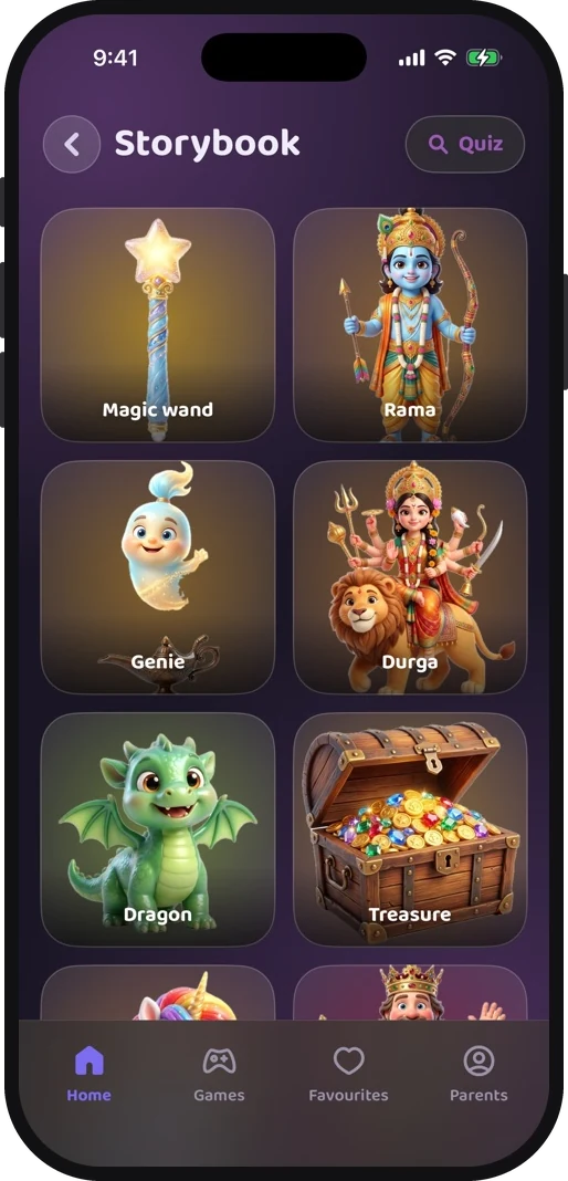 Wibbo ABC flash cards app on iPhone, dark theme
