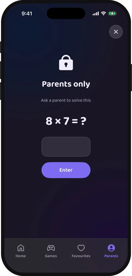 Wibbo ABC flash cards app on iPhone, dark theme