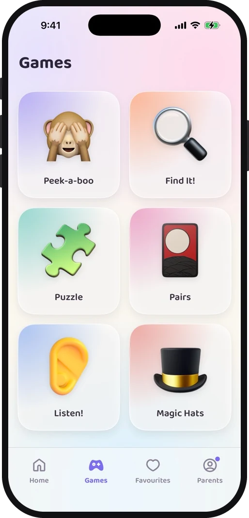Wibbo ABC flash cards app on iPhone, light theme