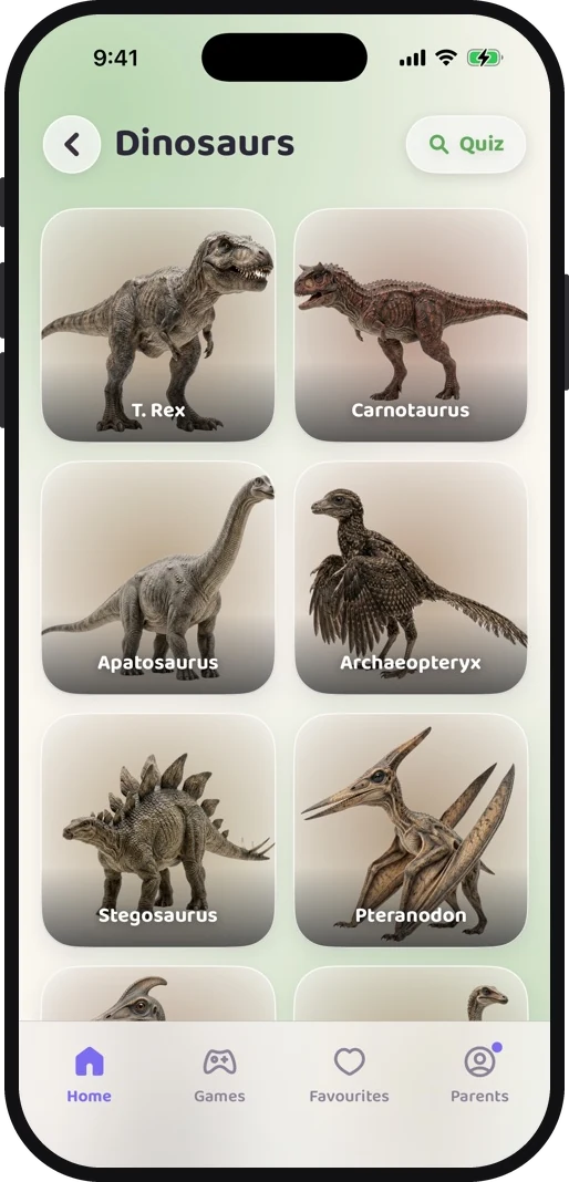 Wibbo ABC flash cards app on iPhone, light theme