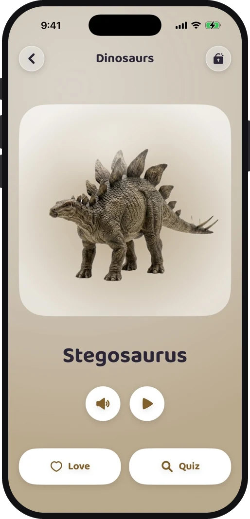 Wibbo ABC flash cards app on iPhone, light theme