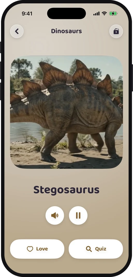 Wibbo ABC flash cards app on iPhone, light theme