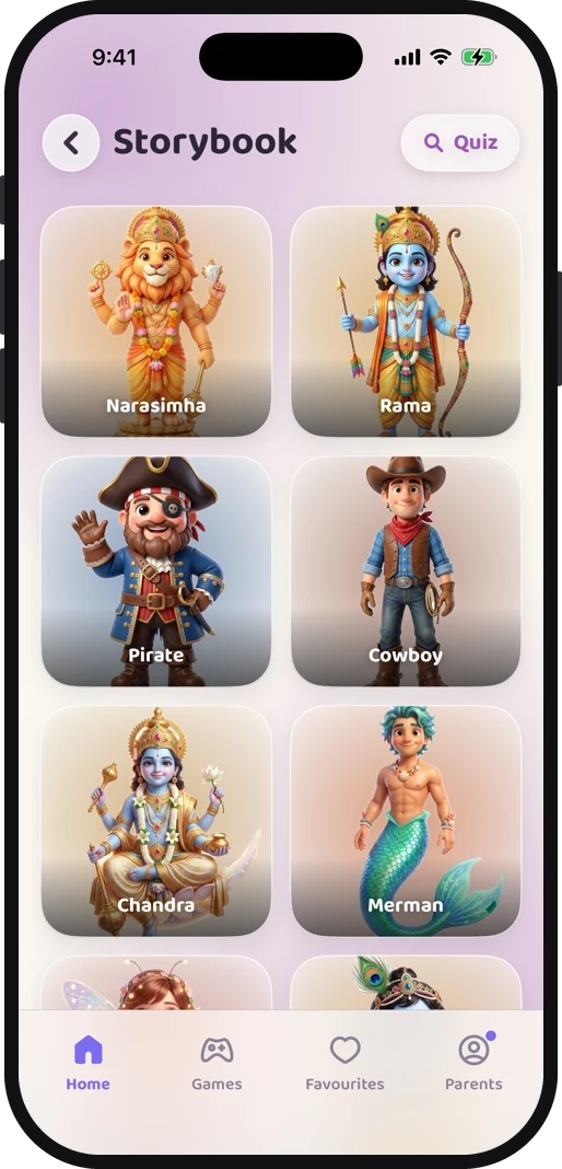 Wibbo ABC flash cards app on iPhone, light theme